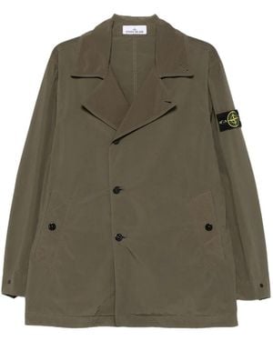 Stone Island Double-Breasted Coat - Green