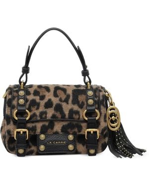 La Carrie Cabas Clouté À Imprimé Animalier - Black