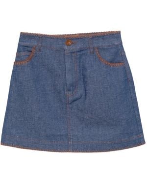 Zimmermann Ascension Denim Miniskirt - Blue