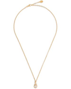 V Jewellery Round-Stone Chain Necklace - Metallic