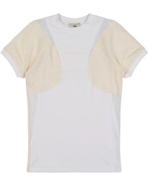 GmbH Patchwork Mesh-Insert T-Shirt - White