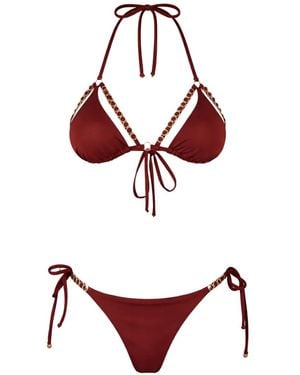 Mazzei Chain Triangle Bikini - Red