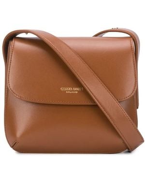 Giorgio Armani Logo Stamp Shoulder Bag - Brown