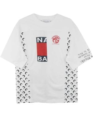 Marine Serre T-Shirt Upcycled À Empiècements - White