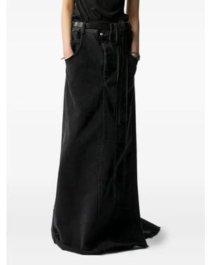 Ann Demeulemeester Goele デニム マキシスカート - ブラック
