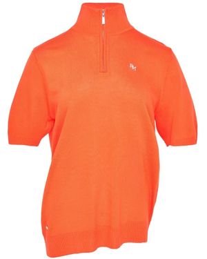 Rally Movement Quarter-Zip Short-Sleeve Jumper - Orange