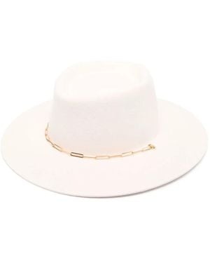 Van Palma Merino Wool Flat-Brim Hat - Natural