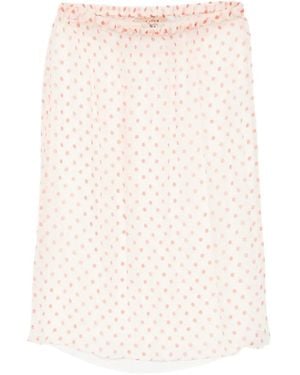 N°21 Polka Dot Midi Skirt - White