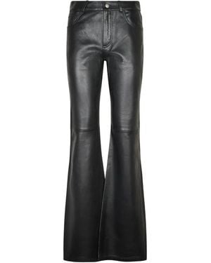 Haikure Leather Flared Trousers - Black