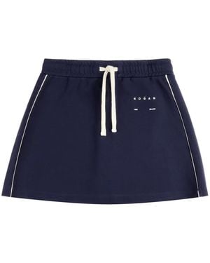 Hogan Mini-Rok Van Stretch Jersey - Blauw