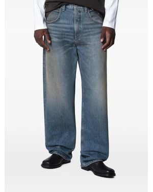 Agolde Faded Whiskered Loose-Fit Jeans - Blue