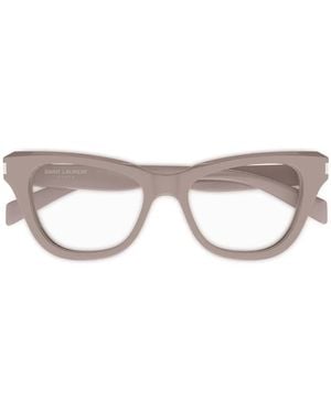Saint Laurent マットフィニッシュ 眼鏡フレーム - ブラウン