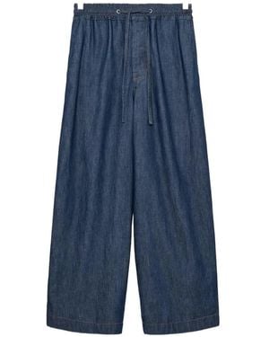Loewe Drawstring Chambray Trousers - Blue