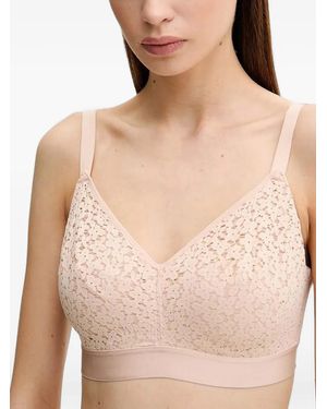 Chantelle Norah Lace-Overlay Bra - Natural