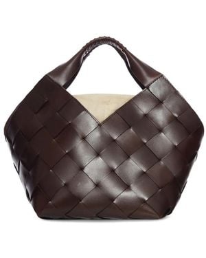 Dragon Diffusion Bolso Shopper Pequeño Con Diseño Tejido - Marrón
