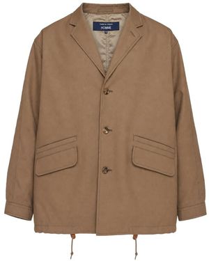 Comme des Garçons Drawstring-Hem Notch-Lapels Jacket - Brown