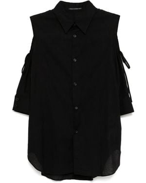 Yohji Yamamoto Asymmetric-Shoulder Shirt - Black