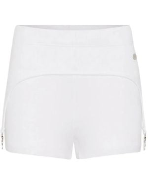 Jean Paul Gaultier Ribbed Garter Cotton Shorts - ホワイト