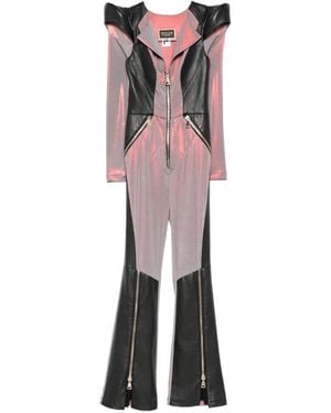 MITILIANE COUTURE Mono Largo Con Aplique De Piel - Rosa