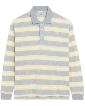 Ami Paris Polo A Rayas - Blanco
