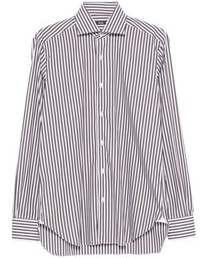 Barba Napoli Striped Shirt - Grey