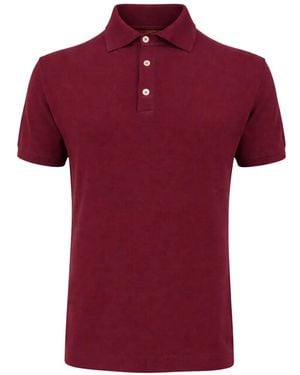 Franzese Collection Gossip Ribbed-Trim Polo Shirt - Red