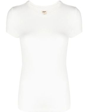 L'Agence Round-Neck Short-Sleeved Top - White