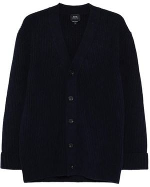 A.P.C. Wool-Cashmere Cardigan - Blue