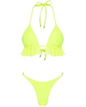 Amir Slama Bikini con volantes - Amarillo