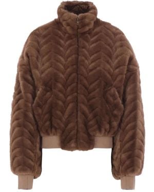 Balenciaga Doudoune À Col Montant - Marron