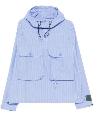 Reese Cooper Striped Hooded Jacket - Blue