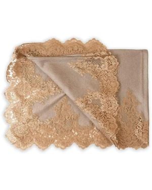 Janavi Lace-Trimmed Scarf - Natural