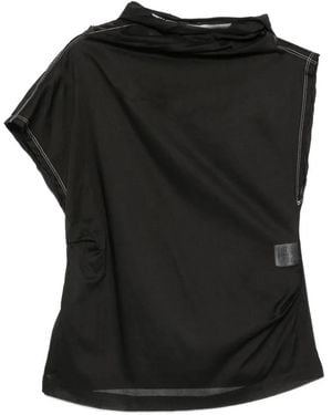 Tela Contrast-Stitch Top - Black