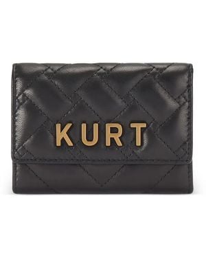 Kurt Geiger Quilted Logo-Plaque Card Holder - Black