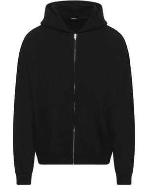 we11done Logo Zip-Up Hoodie - Black