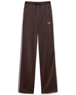 Aniye By Sienna Logo-Embroidered Side-Stripe Track Trousers - Brown