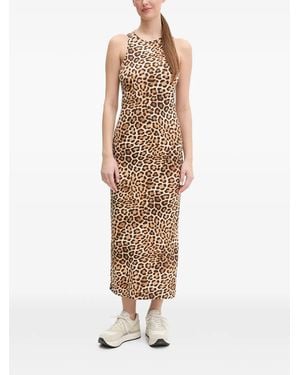 PUMA Leopard-Print Racerback Maxi Dress - Natural