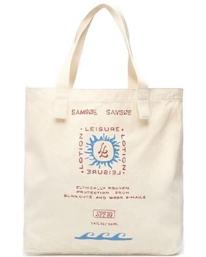 Samsøe & Samsøe Sagergei Printed Tote Bag - Natural