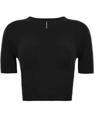 Wolford Camiseta Corta Sin Costuras - Negro