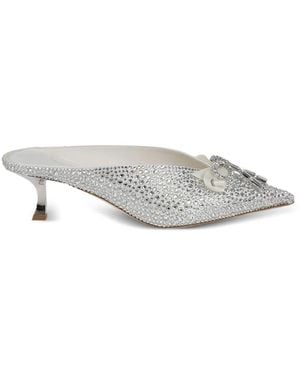 Jimmy Choo Auria Embellished Mules - White