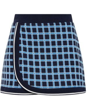 The Upside Clubhouse Reece Check-Pattern Skort - Blue