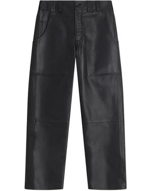 Belstaff Patch Pocket Leather Trousers - Black