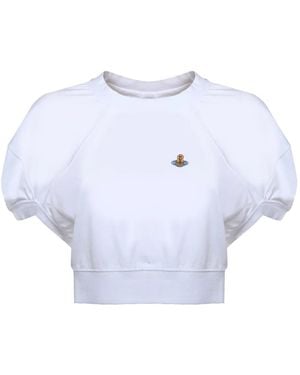 Vivienne Westwood Orb-Detail Crop Top - Blue