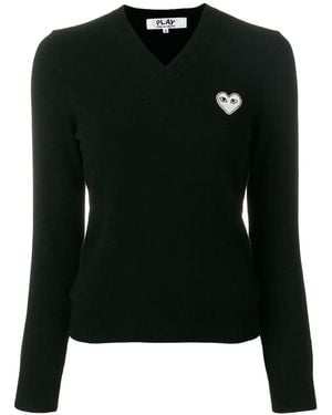 COMME DES GARÇONS PLAY V-neck Pullover - Black