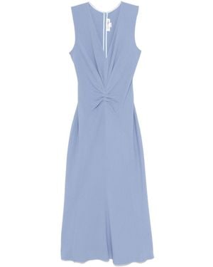 Victoria Beckham Gathered Sleeveless Maxi Dress - Blue