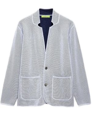 Shanghai Tang Blazer À Poche Plaquée - Blue