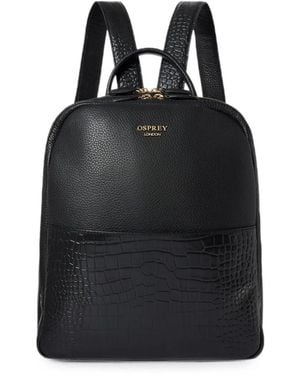 Osprey The Kellie Croc-Effect Pebbled Leather Backpack - Black