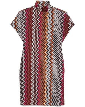 Missoni Abito Corto A Zigzag - Rosso