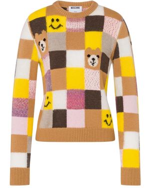 Moschino Patchwork Jumper - Yellow