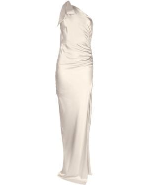Michelle Mason Asymmetric Silk Maxi Gown - White